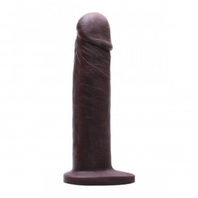 Realistic Dildo Tantus Vibrator With relief Silicone Dark brown