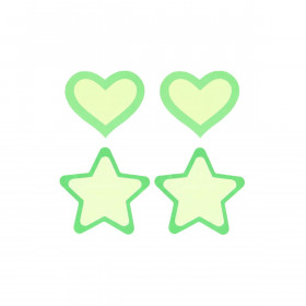 Nipple shield Peekaboo Green One size Hearts Stars