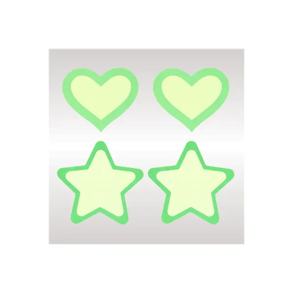Nipple shield Peekaboo Green One size Hearts Stars