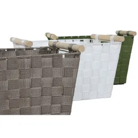 Korisetti Home ESPRIT Vihreä Harmaa Kerma Puu polypropeeni 43 x 30 x 30 cm 3 Kappaletta (3 osaa)