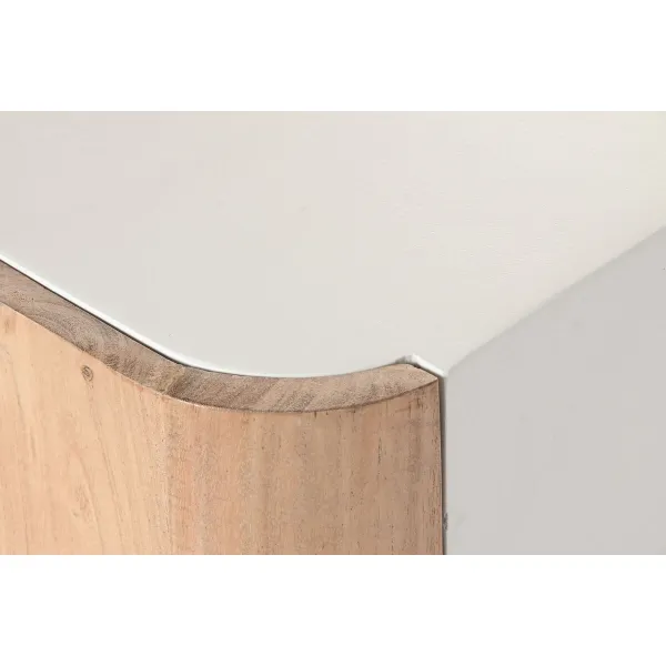Nightstand Home ESPRIT White Natural 40 x 35 x 50 cm