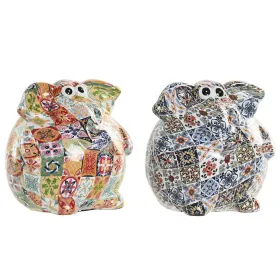 Naudas kaste Home ESPRIT Sveķi Zilonis 11,5 X 11 X 11 CM (2 gb.)