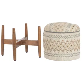 подставка для ног Home ESPRIT Бежевый город 40 x 40 x 52 cm