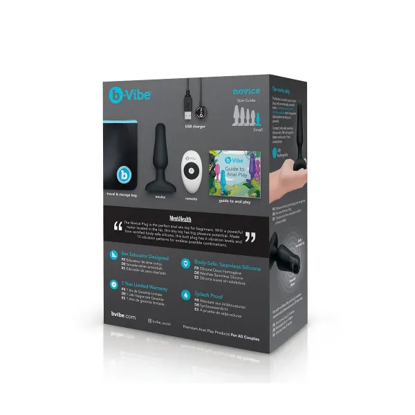 Novice Remote Control Plug Black B-Vibe NOVICE Black