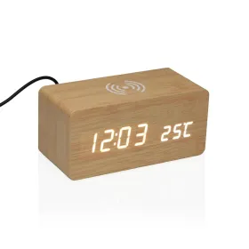Часы-будильник Versa Деревянный MDF Минималистичный 7 x 7 x 15 cm