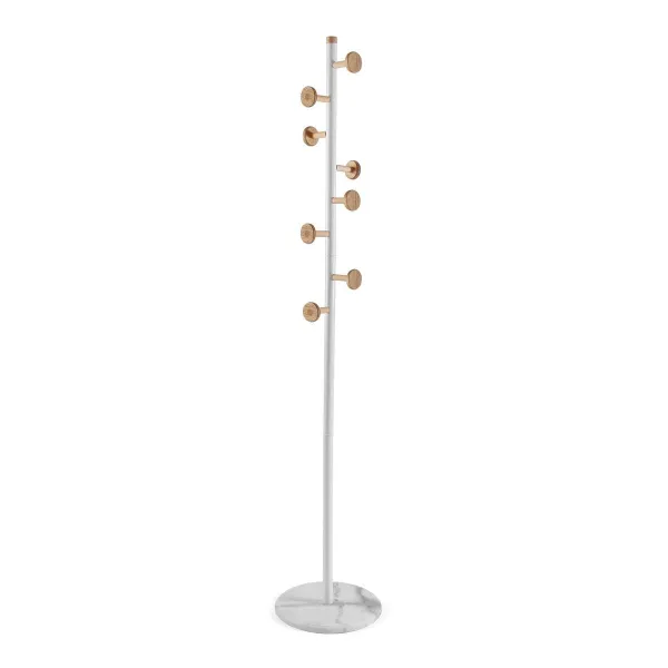 Naulakko Versa Valkoinen Puu Metalli 34,5 x 180 x 34,5 cm