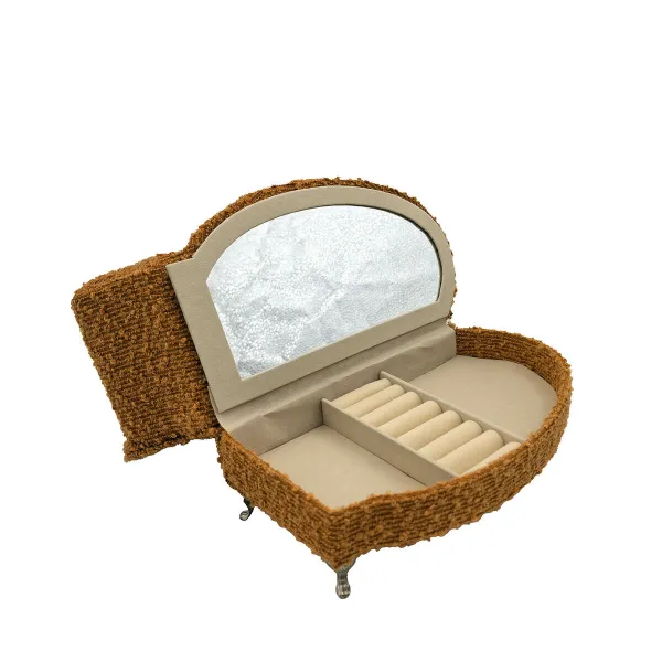 Dėžutė Versa Garstyčios Poliesteris Metalinis Veidrodis Medžio MDF 12,5 X 17 X 26,5 CM Sofa
