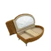 Jewelry box Versa Mustard Polyester Metal Mirror MDF Wood 12,5 X 17 X 26,5 CM Sofa
