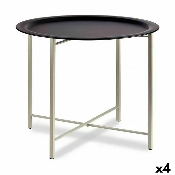 Side table Gift Decor White Black 62 x 48,5 x 62 cm (4 Units)