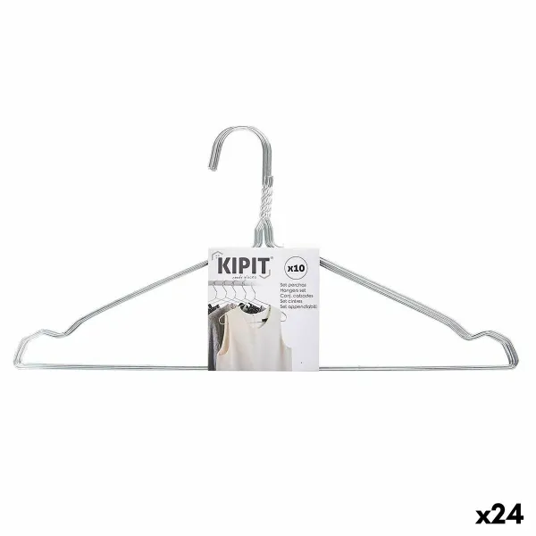 Apģērbu pakaramo komplekts Kipit Sudrabains Metāls 40 x 1 x 20 cm (24 gb.)
