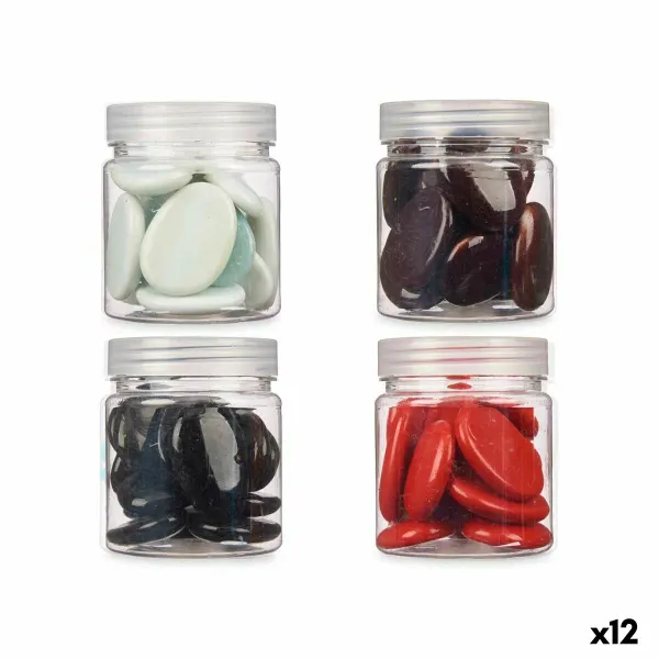 Koristeelliset kivet Gift Decor Valkoinen Ruskea Musta Punainen 280 g (12 osaa)