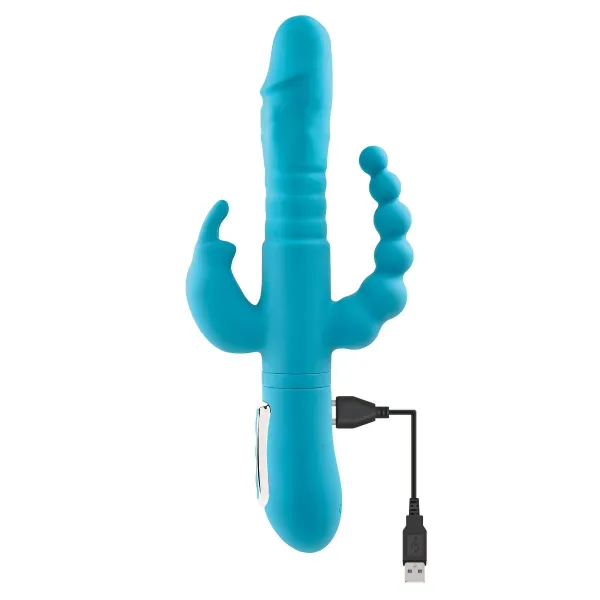 Double Penetration Stroker Adam & Eve Rabbit Blue