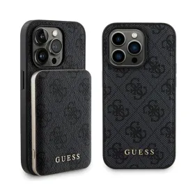 Guess Bundle Pack MagSafe 4G Metal Gold Logo - Case set + Power Bank 5000mAh MagSafe iPhone 14 Pro Max (black)