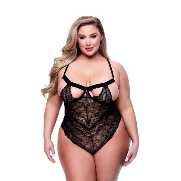 Leotard Baci Lingerie Sexy Strappy Lace Black