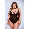 Leotard Baci Lingerie Crotchless Black