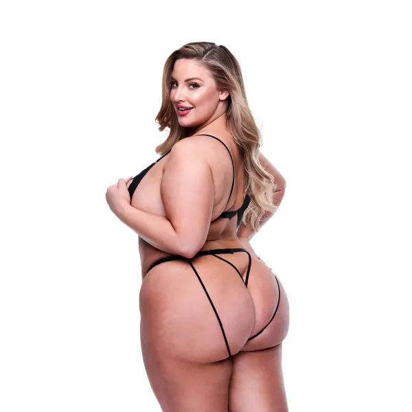 Underwear Set Baci Lingerie Open Back Black 2 Pieces (Queen size)