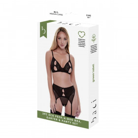 Underwear Set Baci Lingerie Peek-A-Boo Bra Black (M/L)