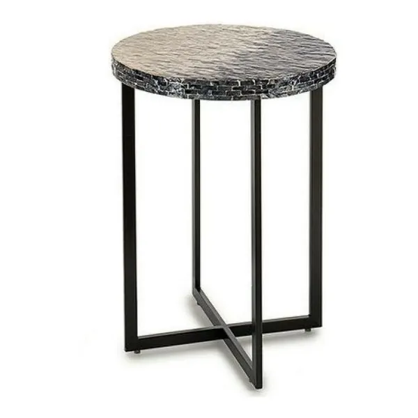 Side table Grey Metal Mother of pearl Particleboard (45 x 62 x 45 cm)