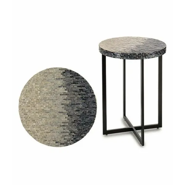 Side table Grey Metal Mother of pearl Particleboard (45 x 62 x 45 cm)