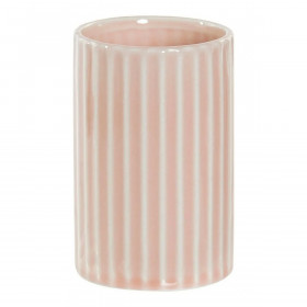 Toothbrush Holder DKD Home Decor Pink Plastic Stoneware 7,2 x 7,2 x 11,5 cm