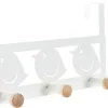 Door Coat Rack DKD Home Decor 8424001835553 Birds White Black Metal MDF Wood 28,5 x 9,5 x 16 cm (2 Units)