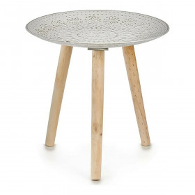 Side table Mandala 40 x 39 x 40 cm Wood Brown White