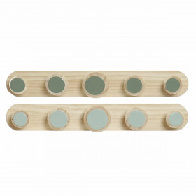 Wall mounted coat hanger DKD Home Decor Plastic MDF Wood Tropical 48 x 6 x 7,5 cm (2 Units)