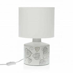 Desk lamp Versa Cozy Hearts Ceramic (22,5 x 35 x 22,5 cm)