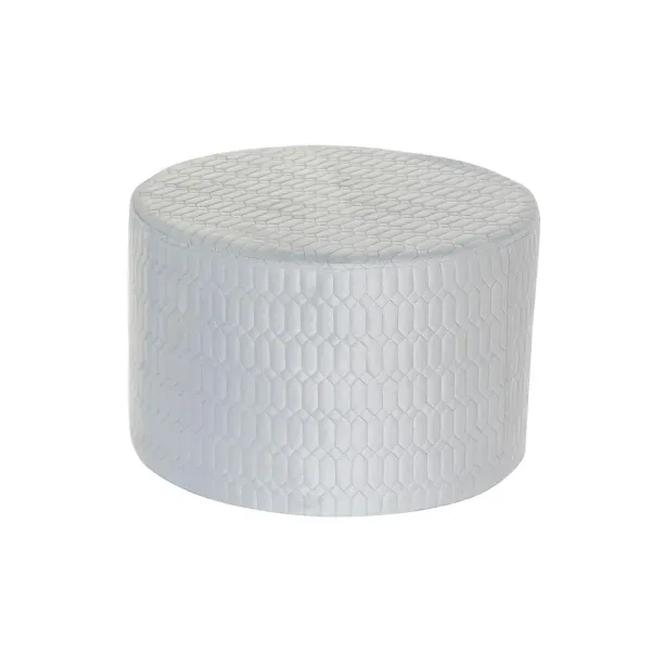 Footrest DKD Home Decor Polyester Sky blue Sponge MDF Wood (55 x 55 x 35 cm)