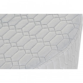 Footrest DKD Home Decor Polyester Sky blue Sponge MDF Wood (55 x 55 x 35 cm)