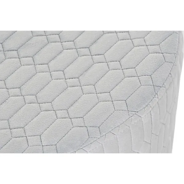 Footrest DKD Home Decor Polyester Sky blue Sponge MDF Wood (55 x 55 x 35 cm)