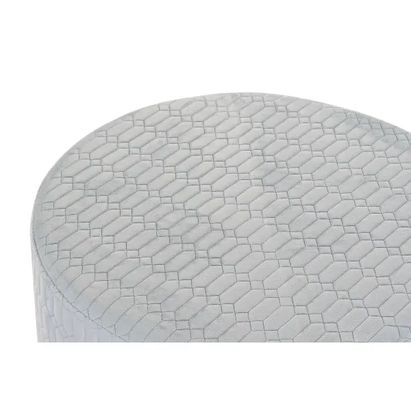 Footrest DKD Home Decor Polyester Sky blue Sponge MDF Wood (55 x 55 x 35 cm)