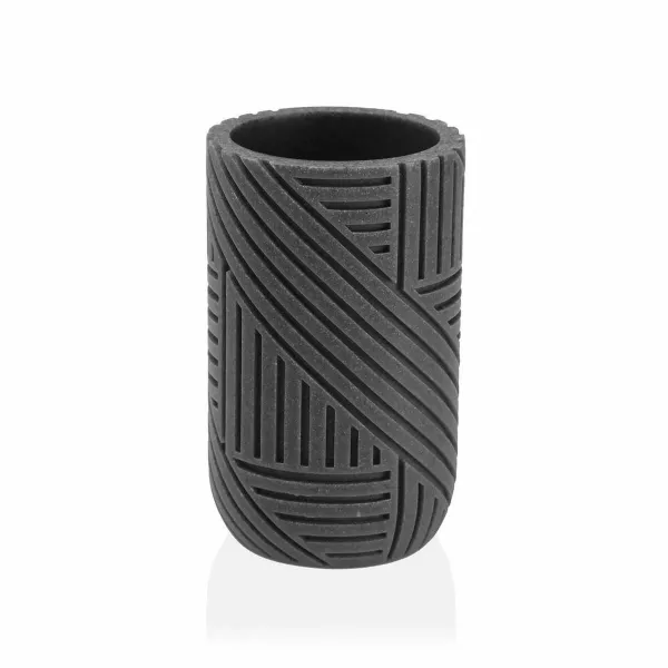 Toothbrush Holder Versa RAILING Grey Resin (7,3 x 10,3 x 7,3 cm)