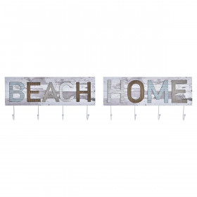 Wall mounted coat hanger DKD Home Decor Wood Metal Beach 45 x 5 x 23 cm (2 Units)