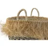 Basket set DKD Home Decor Colonial Fibre Fringe (40 x 40 x 30 cm)