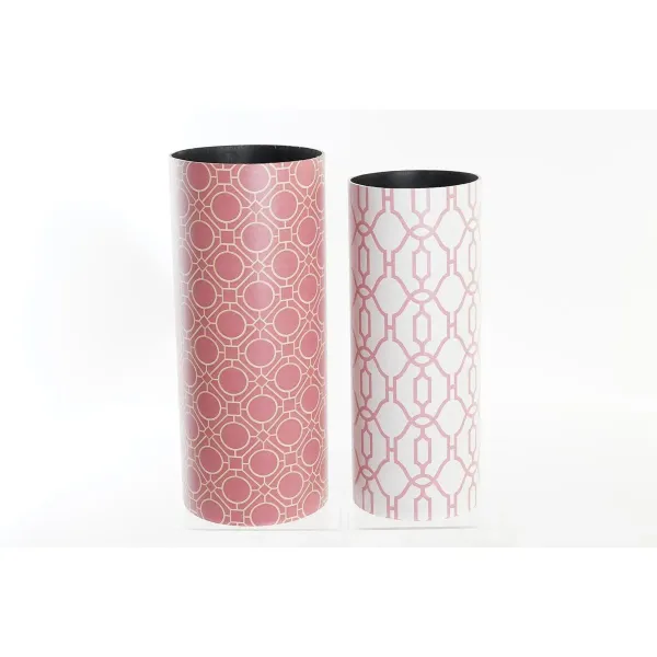 Umbrella stand DKD Home Decor Canvas Wood Orange White (23 x 23 x 54,5 cm)