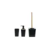 Bath Set DKD Home Decor Black Natural Bamboo polystyrene 11,5 x 11,5 x 38 cm 3 Pieces