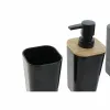 Bath Set DKD Home Decor Black Natural Bamboo polystyrene 11,5 x 11,5 x 38 cm 3 Pieces