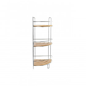 Bathroom Shelves DKD Home Decor Bamboo Aluminium Stainless chrome metal Natural 19,5 x 19,5 x 47 cm