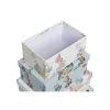 Set of Stackable Organising Boxes DKD Home Decor Blue White Flowers Cardboard (43,5 x 33,5 x 15,5 cm)