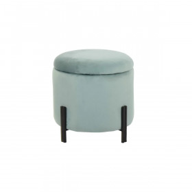 Footrest DKD Home Decor Metal Turquoise Polyester (42 x 42 x 42 cm)