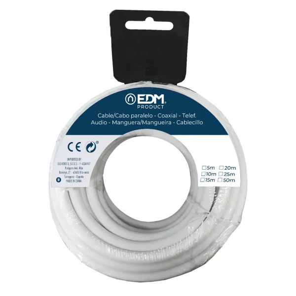 Cable EDM 2 x 1 mm White 25 m