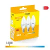 Pack of 3 LED bulbs EDM G 5 W E14 400 lm Ø 3,6 x 10 cm (3200 K)