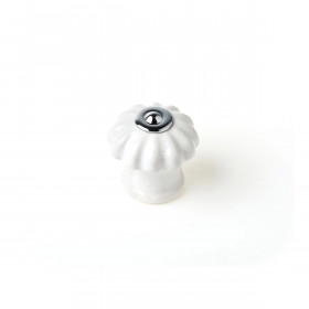 Doorknob Rei e524 Circular Porcelain Metal White 4 Units (Ø 28 x 27 mm)