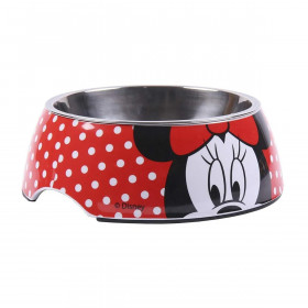 Dog Feeder Minnie Mouse Melamin 410 ml Multicolour Polyester Metal