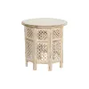 Side table DKD Home Decor White Brown Mango wood 53 x 53 x 53 cm