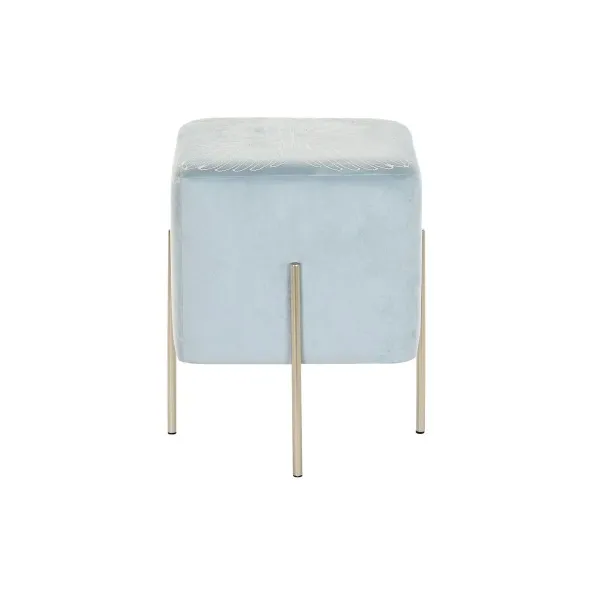 Footrest DKD Home Decor Golden Metal Sky blue (34 x 34 x 40 cm)