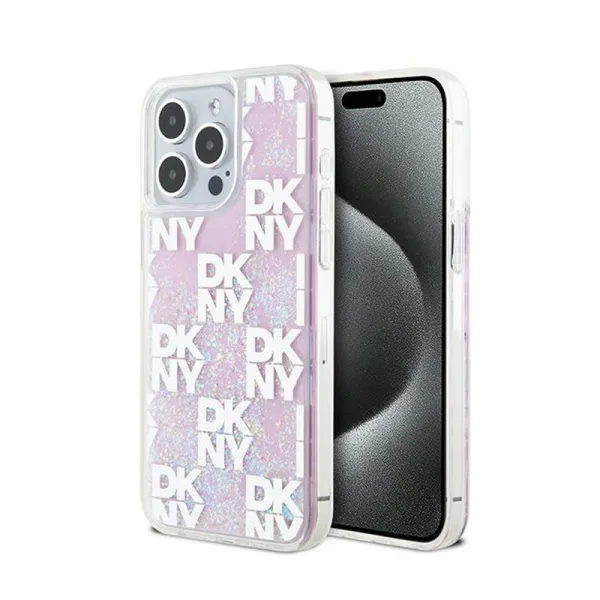 DKNY Liquid Glitter Multilogo - Case for iPhone 15 Pro Max (pink)