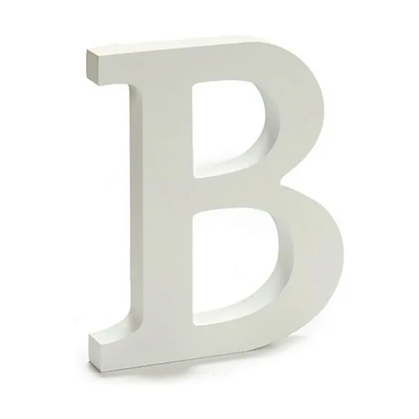 Letter B Wood White (1,8 x 21 x 17 cm) (12 Units)