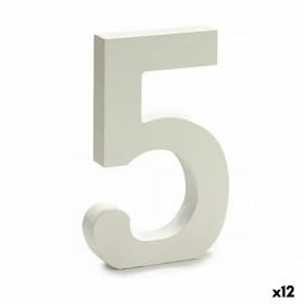 Number 5 Wood White (1,8 x 21 x 17 cm) (12 Units)